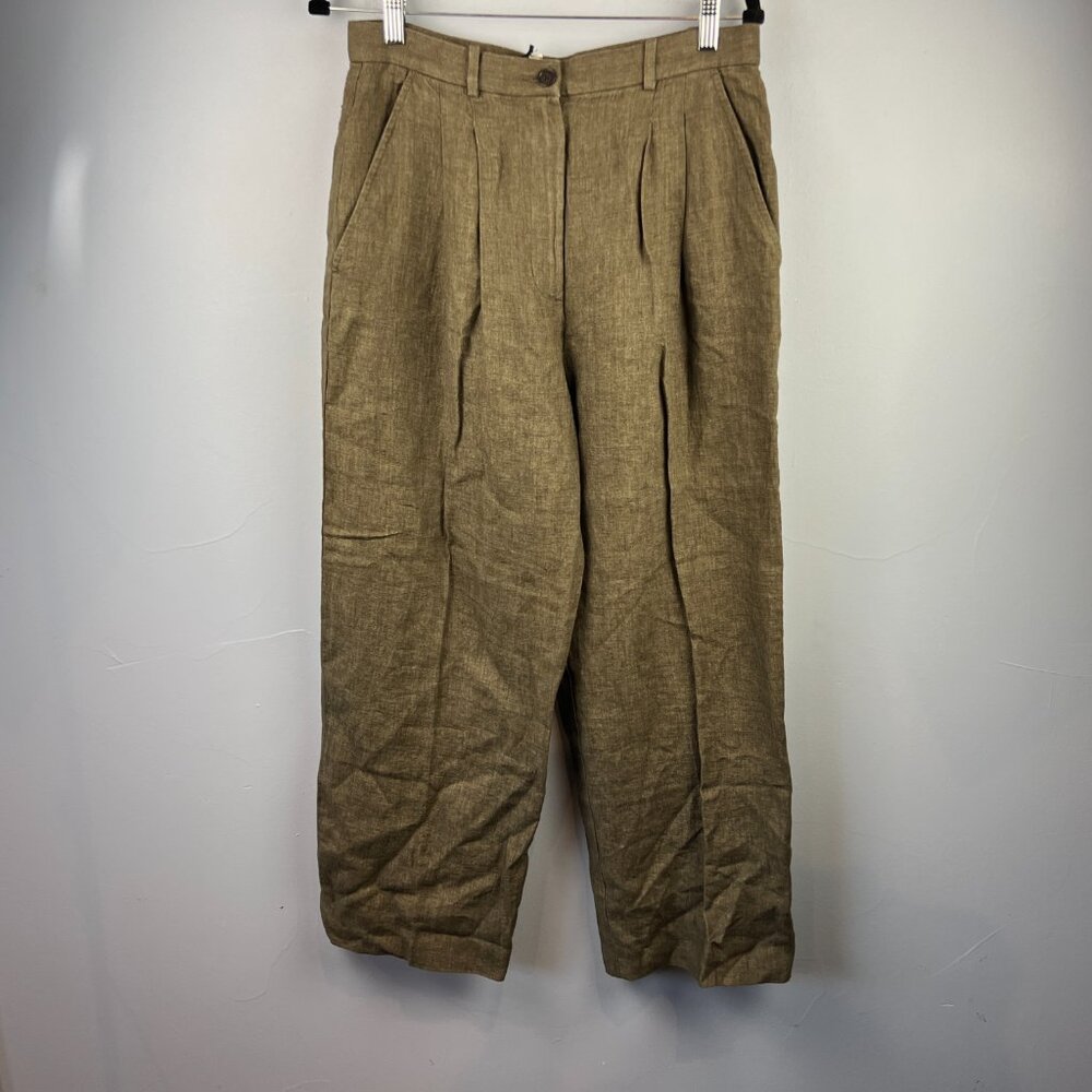 Banana Republic Soho High-Rise Wide-Leg Linen Pant Size 10P - Picture 3 of 10